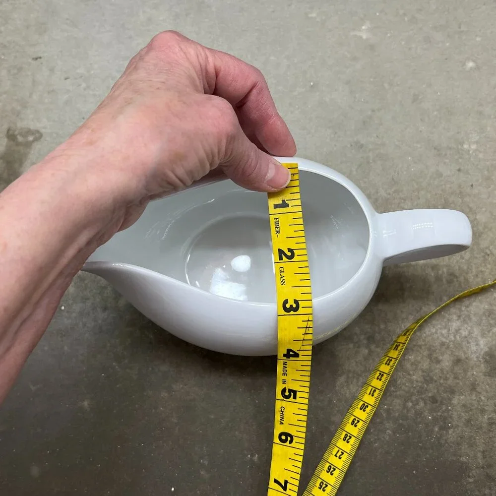 Crate&Barrel White Porcelain Gravy Boat and Saucer